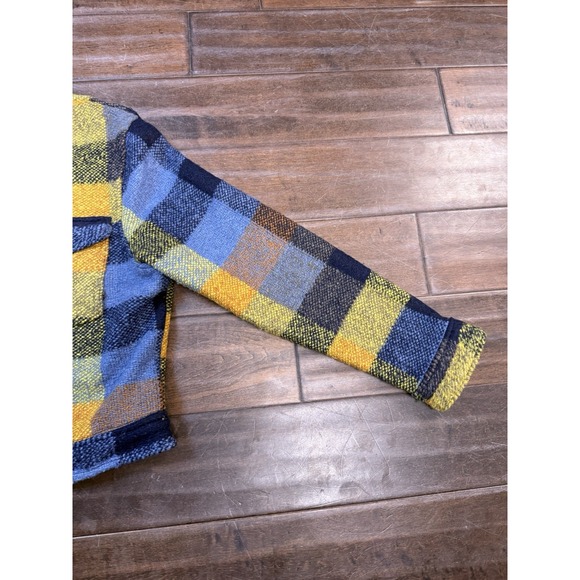 House Of Harlow 1960 Cropped Jacket Flannel Shacket | Blue Yellow | Size Medium - Picture 4 of 16